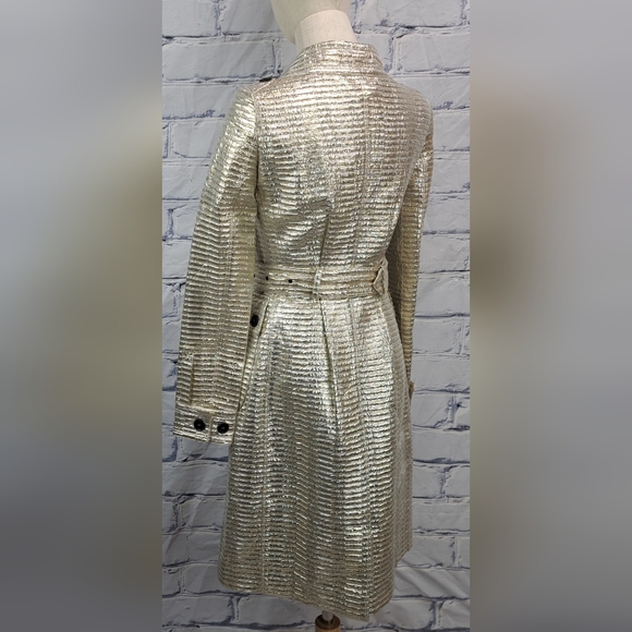 Burberry Prorsum Women's Trench Coat Jacket Gold Metallic  Italy XS 0 US 36 IT - Picture 8 of 16